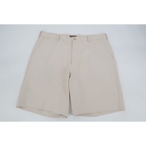 Peter Millar Mens 36 Crown Sport Salem Beige Khaki Performance Golf Shorts